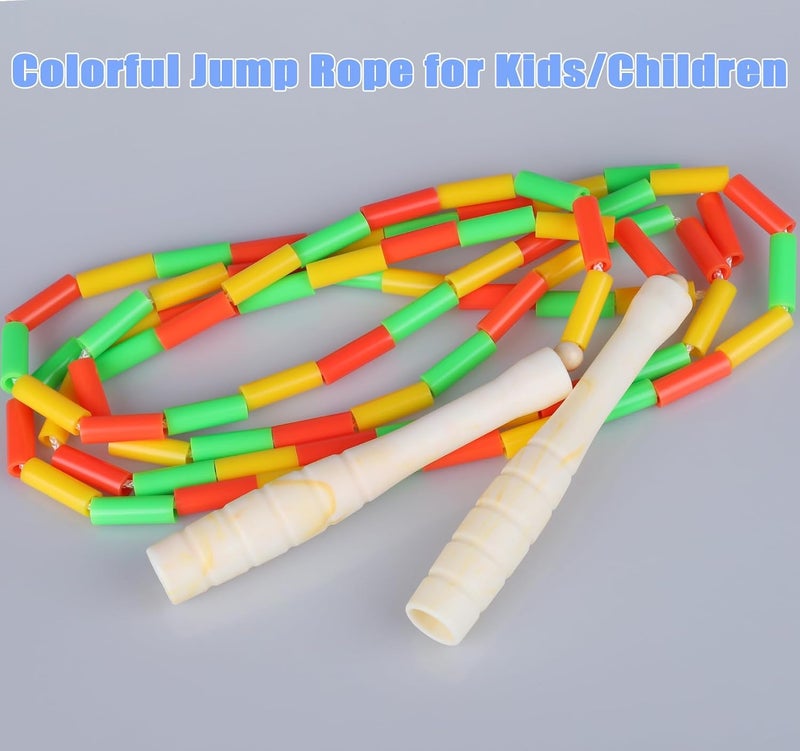 Fezog 2 Pack Rainbow Beaded Kids Jump Rope, Segmented Skipping Rope for Kids Adults, Tangle-Free Rope Skipping Child Jump Rope for Fitness Exercise Training - Image 5